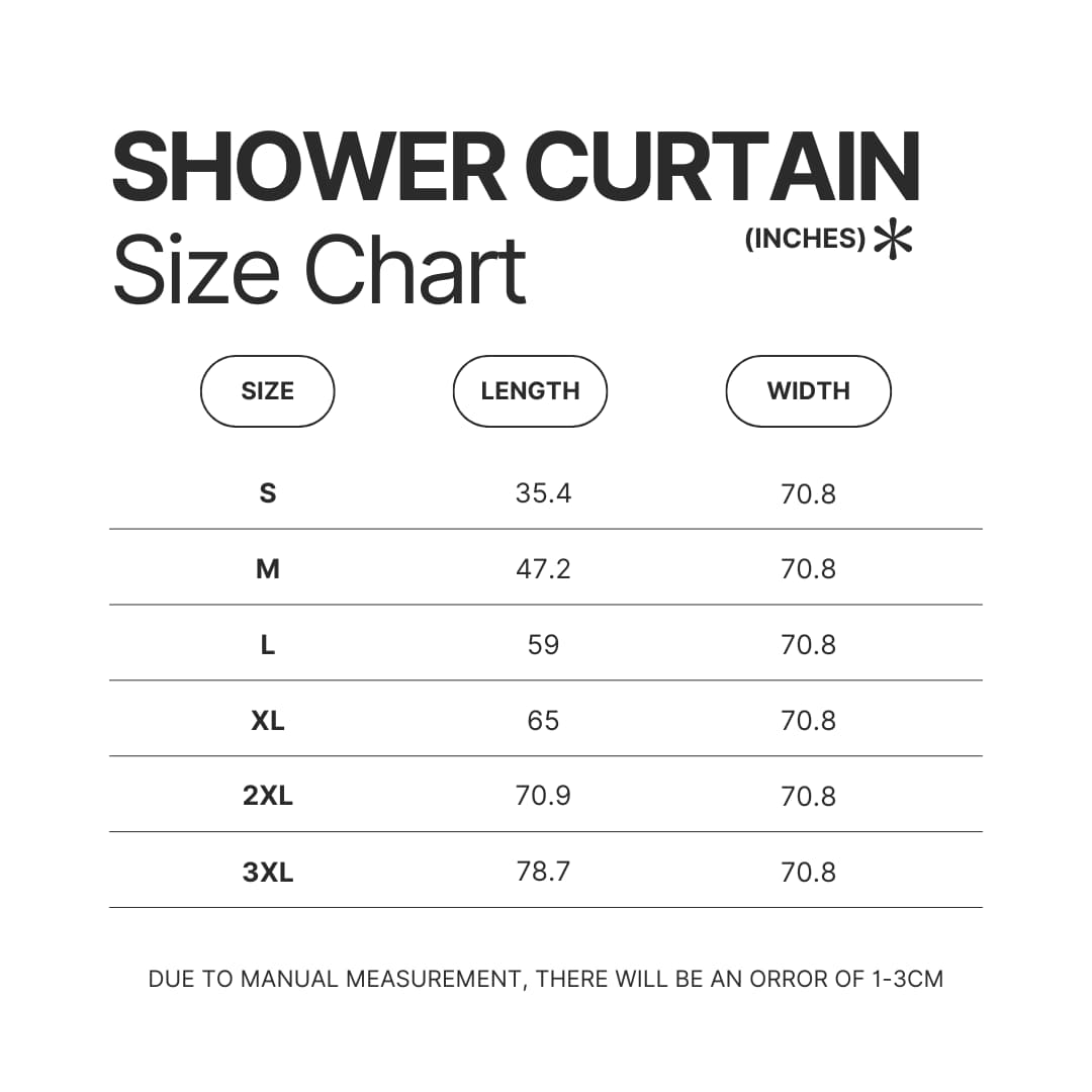 Shower Curtain Size Chart - Lana Del Rey Merch